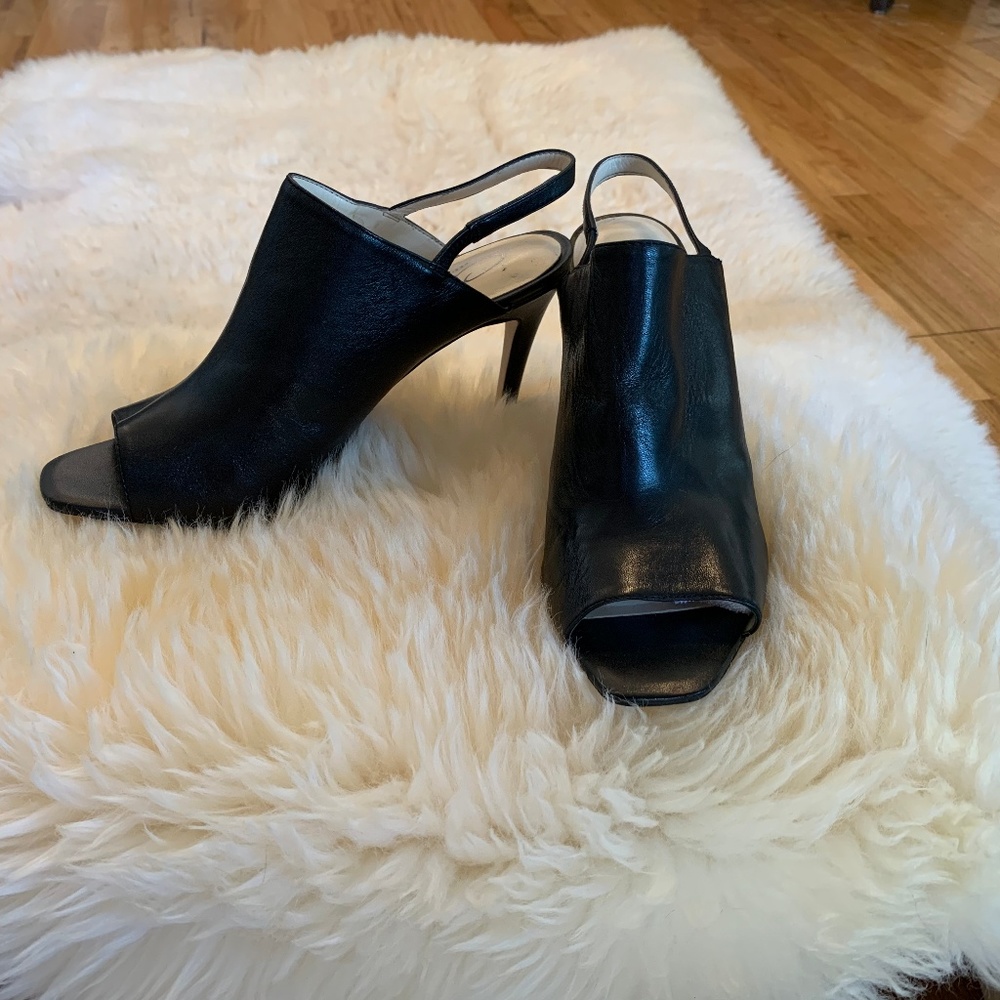 Charly Amar Black Leather Slingback "Dominique"